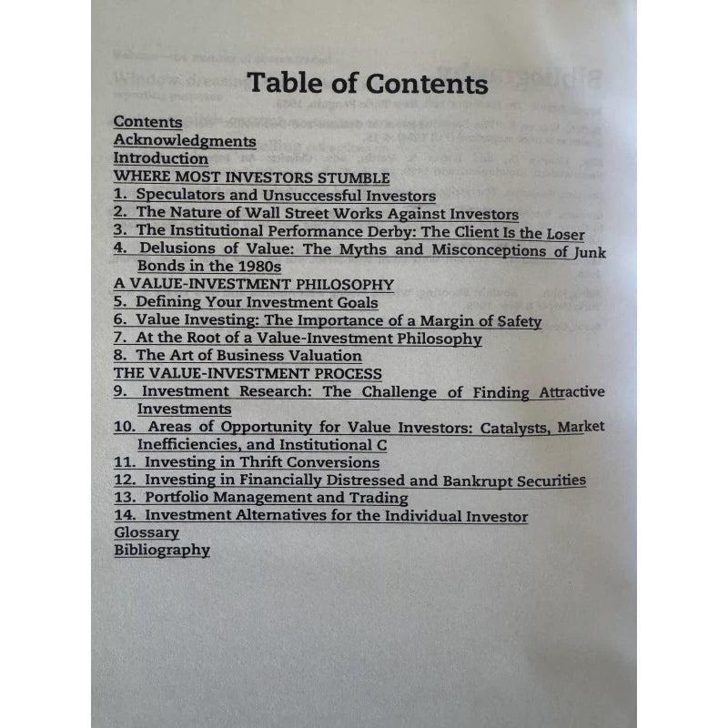 Margin Of Safety Seth Klarman: Study Book