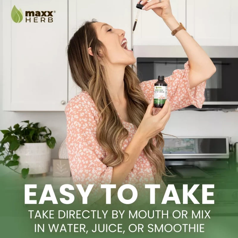 Maxx Herb Pau D' Arco Extract, Taheebo Tea Inner Bark for Detox & Cleansing, 4oz | Maxx Herb Extracto de Pau D'Arco - Corteza Interna de Taheebo para Desintoxicación y Limpieza - 4 oz