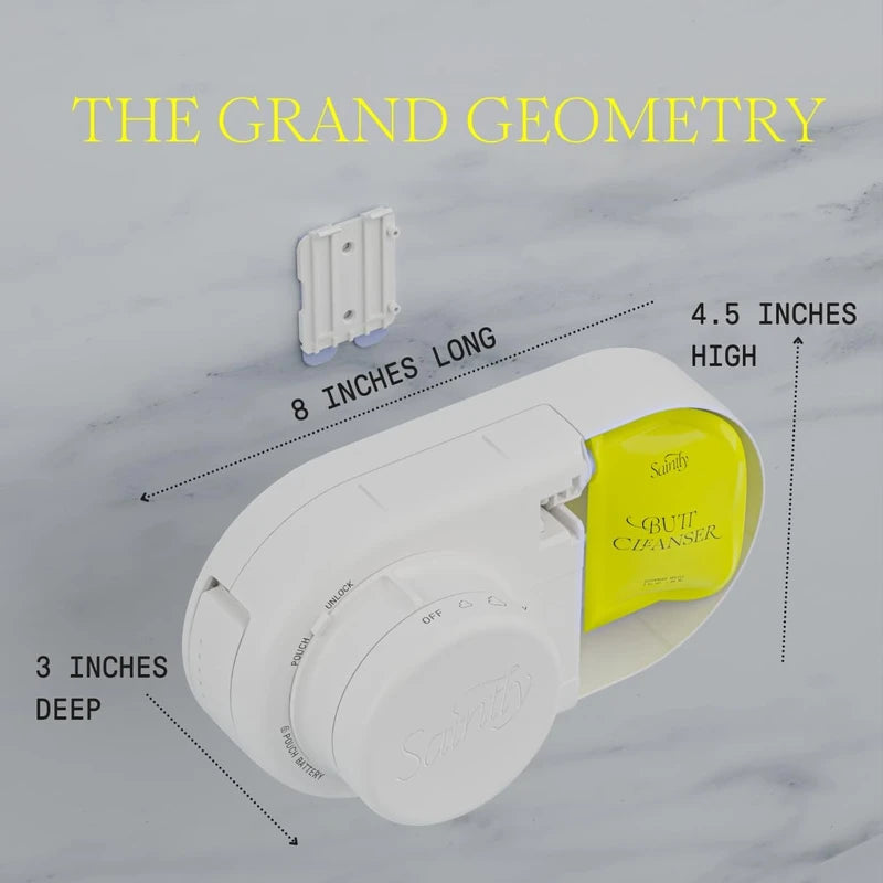 SAINTLY Clean Butt Kit - Touchless Toilet Paper Foam Dispenser - Turn Your Toilet Paper Into Flushable Wipes - Dermatologist Tested Flushable Wipe Alternative Plumbing & Septic Safe