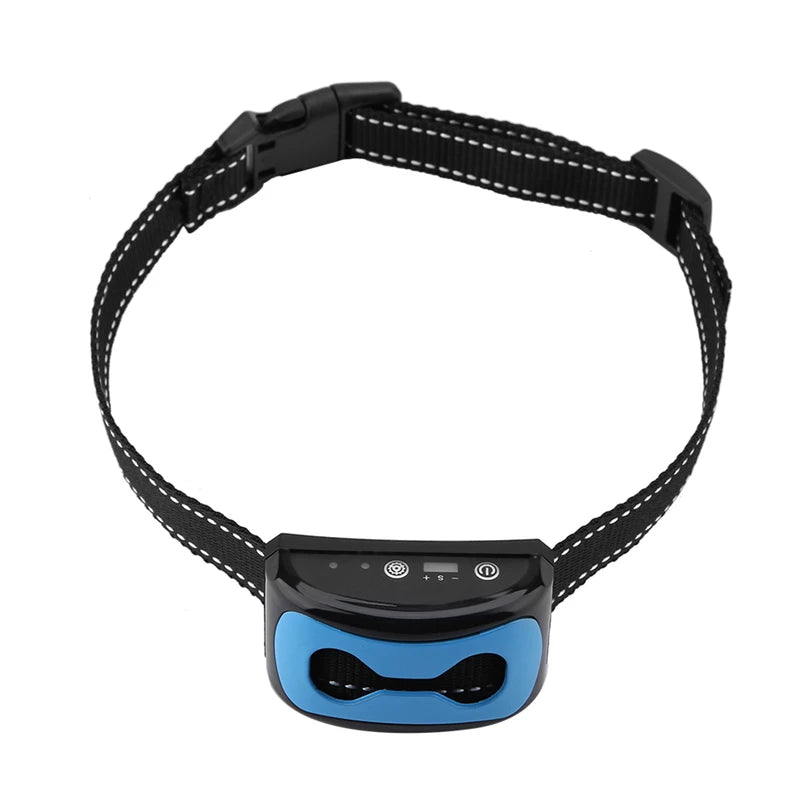Barking Control Device Rechargeable Waterproof AntiBarking Collar Barking Detection(Blue)