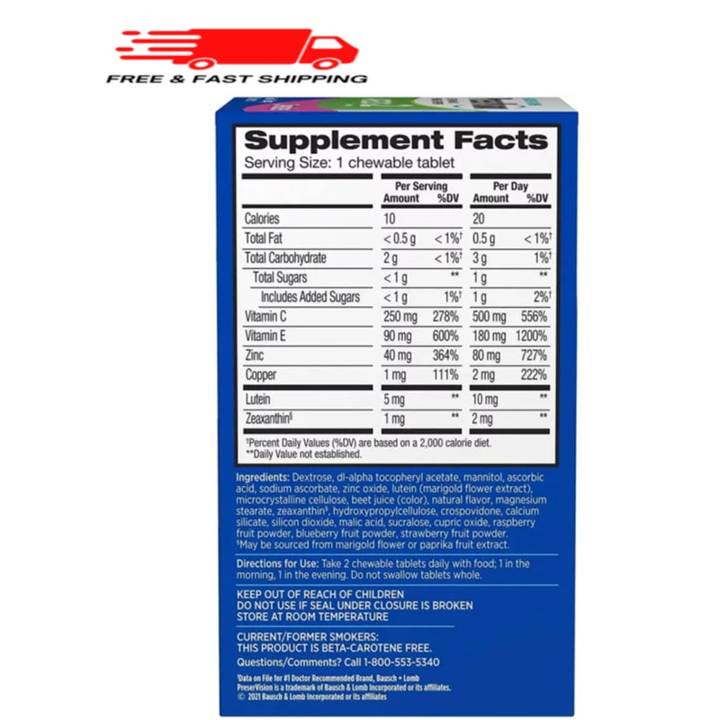 PreserVision AREDS 2 Eye Vitamin & Mineral Supplement, Contains Lutein, Vitamin