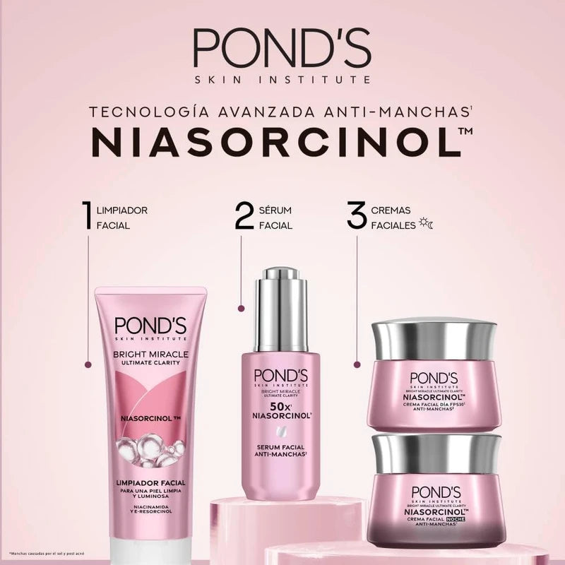 POND'S Limpiador Facial en Espuma Bright Miracle con Niasorcinol Anti-manchas, 100g