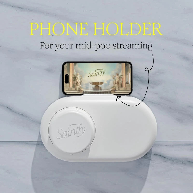 SAINTLY Clean Butt Kit - Touchless Toilet Paper Foam Dispenser - Turn Your Toilet Paper Into Flushable Wipes - Dermatologist Tested Flushable Wipe Alternative Plumbing & Septic Safe