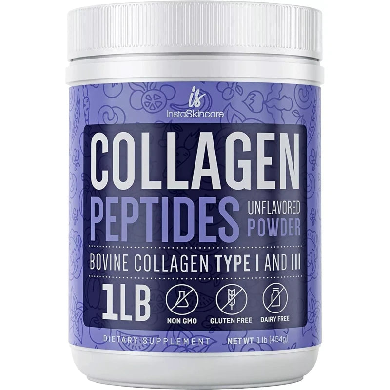 instaskincare Collagen Peptides Powder, Hydrolyzed Protein Peptides (Type 1 , 3) 1LB