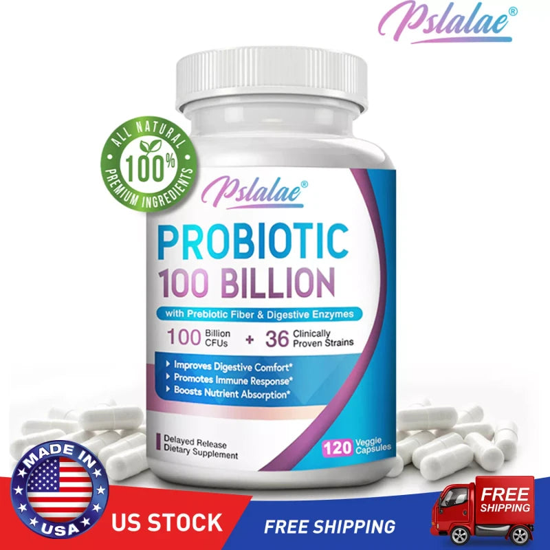 pslalae Probiotic 100 Billion 150mg - Support Digestive Health, Relieve Gas and Bloating