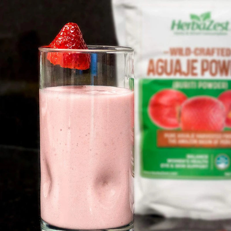 HerbaZest Aguaje Powder Superfood for Women - 10oz (283g) - Wild Crafted & 100% Pure - Vegan & Gluten Free - Perfect for Smoothies & Juices, Baked & Non-Baked Goods, Yogurt & Cereal, Ice Cream & More