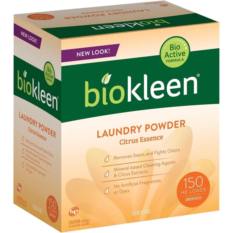 Biokleen Laundry Detergent Powder Citrus Essence,150 HE Loads BOX DAMAGED