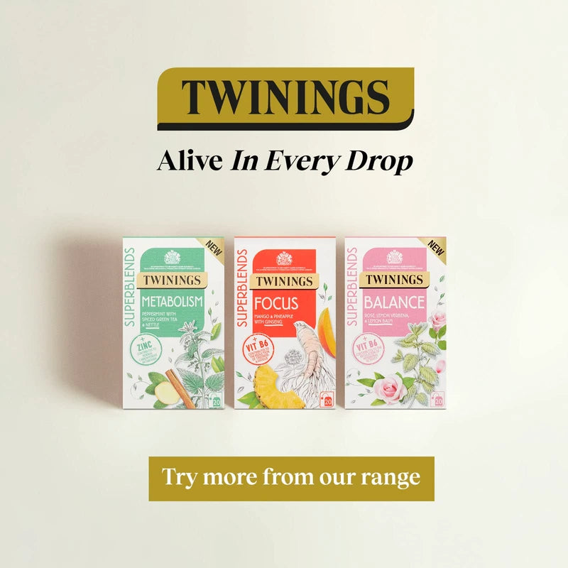 Twinings Superblends Glow Tea - Strawberry & Cucumber Green Tea with Aloe Vera & Biotin for Skincare & Hair Care, 80 x Biodegradable Tea Bags