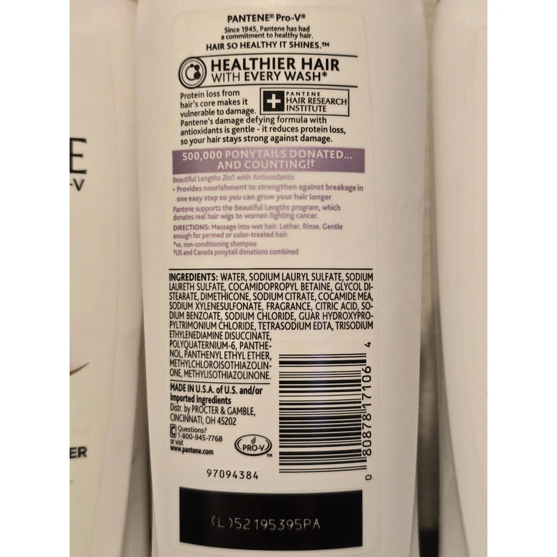 Pantene Pro-V Lot of 3 - Pantene PRO-V Beautiful Lengths 2 IN 1 Shampoo & Conditioner, 12.6 oz