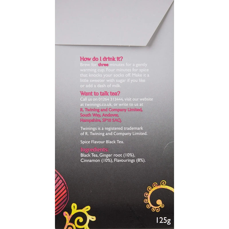 Twinings Spicy Chai 50 Tea Bags, 125g