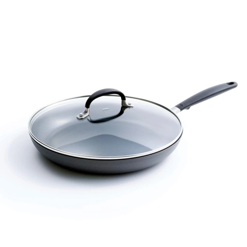 OXO Good Grips Hard Anodized PFOA-Free Nonstick 12" Frying Pan Skillet with Lid, Black