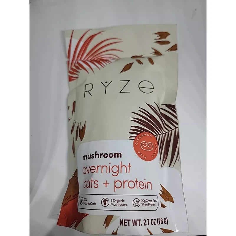 Ryze 1 BAG ORGANIC RYZE MUSHROOM OVERNIGHT OATS EXp 2026 Cinnamon