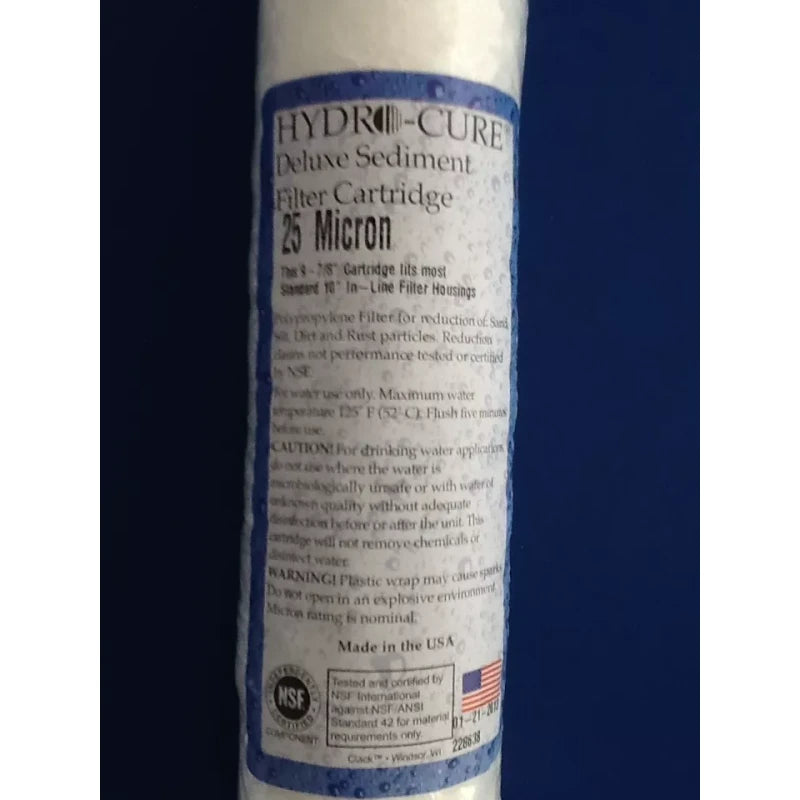 HYDRO CURE DELUXE 25 MICRON 10"x2.5" SEDIMENT FILTER - CASE OF 24 FILTERS