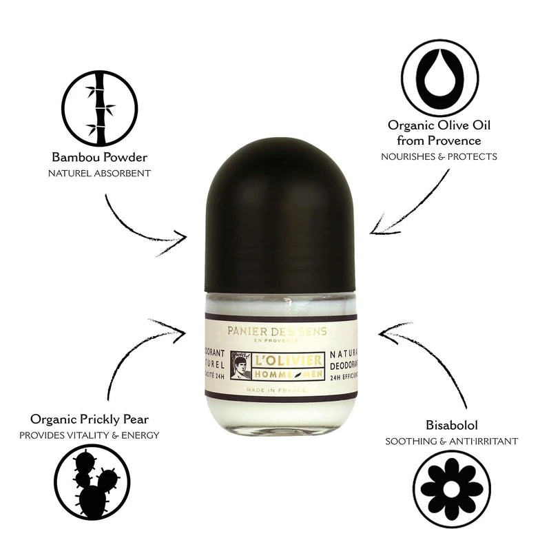 Panier des Sens Gift set for men L'Olivier - Perfume for Men + Natural Deodorant - Made in France up to 100% natural Ingredients