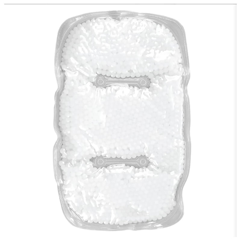 Brookstone Silica Pearl Comfort Pad - Ice Pack with Strap, Silicone Bead Therapy Reduces Puffiness & Swelling, C Section Ice Pack, Gel Heating Pad, Hot or Cold Reusable Soothing & Calming (White)