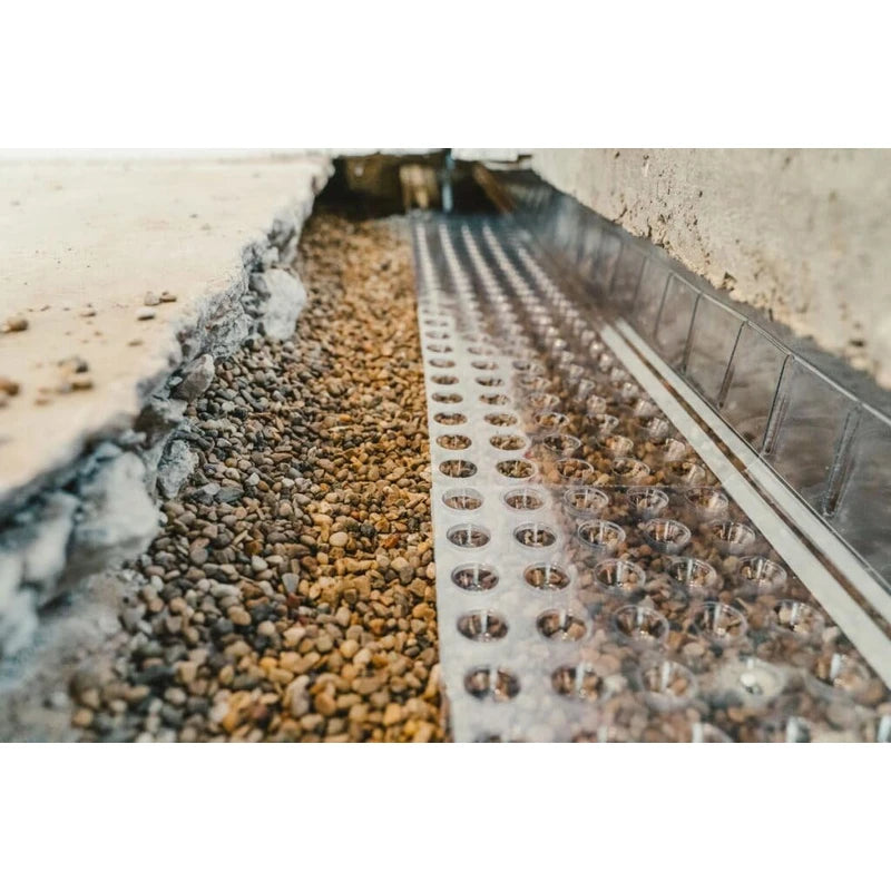 CrawlSpace-DIY - WaterShield Drain Board 6′ Length - Basement & Crawlspace Waterproofing - Offers Clear Pathway For Water To Flow From Footing To Pipe And Pump - Easy To Install