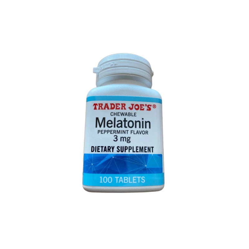 Trader Joe’s 3mg Chewable Melatonin - Peppermint Flavor 100 Tablets EXP 2/2026