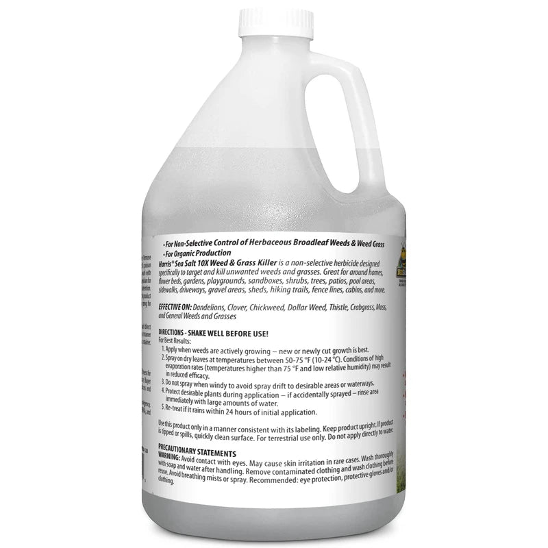 Harris 10X Sea Salt Grass Killer, Pet Safe, Kills to The Root with Spray Trigger, 128oz