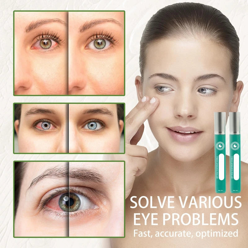 2PCS Vision Enhance Roller Medilisk,Vision Enhance Roller,Eye Massage Roller,Eye Roller Serum,MedIlisk Eye Roller,Enhances Visual Clarity,Relieve Eye Strain,Eye Cream,Under Eye Cream,Eye Bags Remover