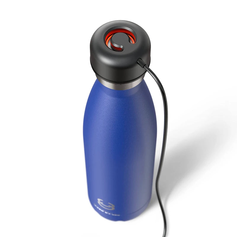 CrazyCap 2.0 UV Water Purifier & Self Cleaning Stainless Steel Insulated Water Bottle - Turns Any Water Source Into Clean Drinkable Water - Perfect for Hiking, Camping, Travel and Survival