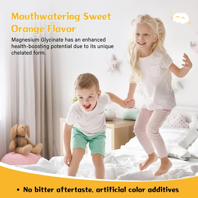 GREABBY Magnesium Glycinate Gummies for Kids & Adults - Magnesium Glycinate 300mg Chewable Supplement - Promotes Sleep, Muscle, Relaxation (60Count)