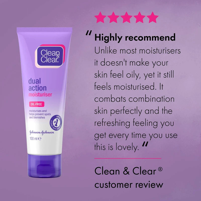 Clean & Clear Dual Action Moisturizer 100 ml, Multi-Colour