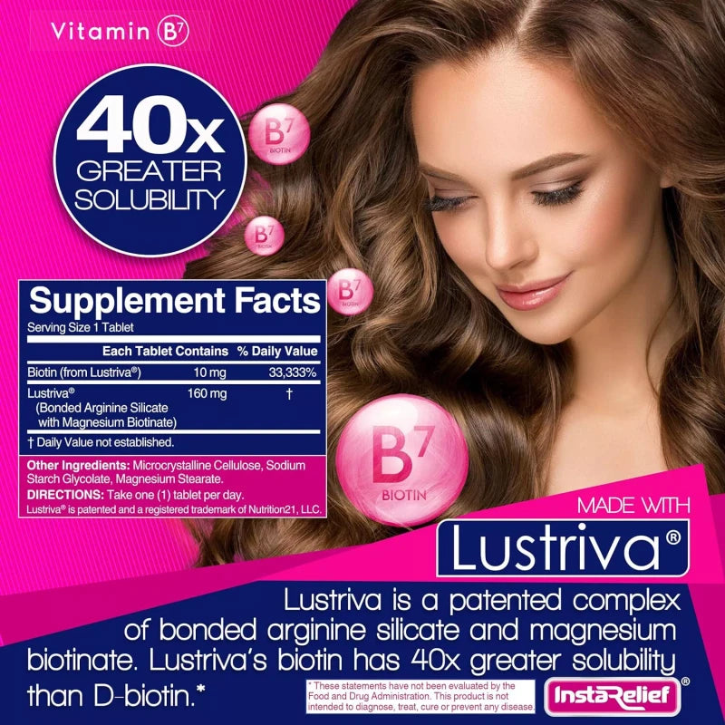 InstaRelief® Hair Growth with Lustriva® - Clinically Shown to Grow Thicker