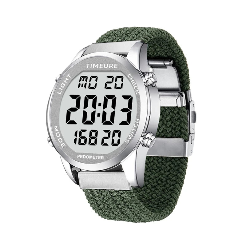 Pedometer Watch, Fashion Watch, Waterproof Watch, Large Digital Display, Simple Pedometer for Men and Seniors, Accurate Pedometer (Black)