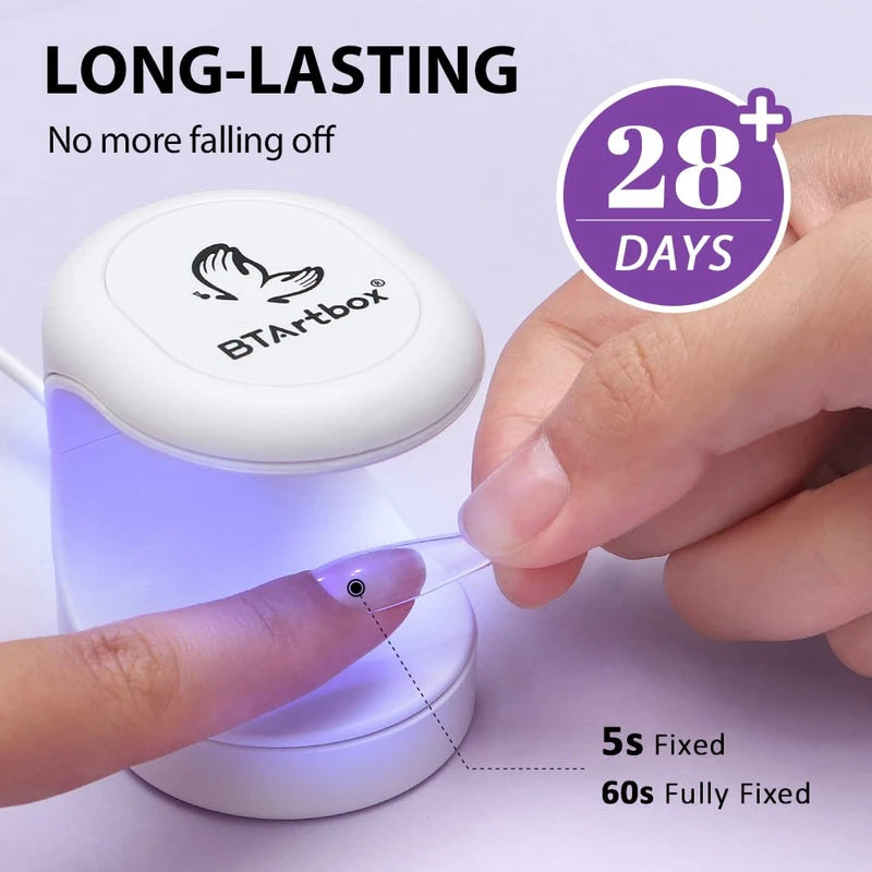 BTArtbox Solid Nail Gel - 20g Nail Gel for Press On Nails, Upgrade 3 in 1 Nail Gel for Fake Nails, Super Strong Cured Needed Acrylic Nail Gel for Long Lasting Manicure Pedicure