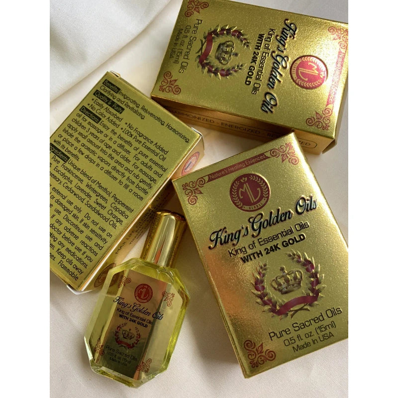king's Golden Oil King Golden Oils with 24k gold - Dau vang Thien Tue- 15ml bottle - Made in USA