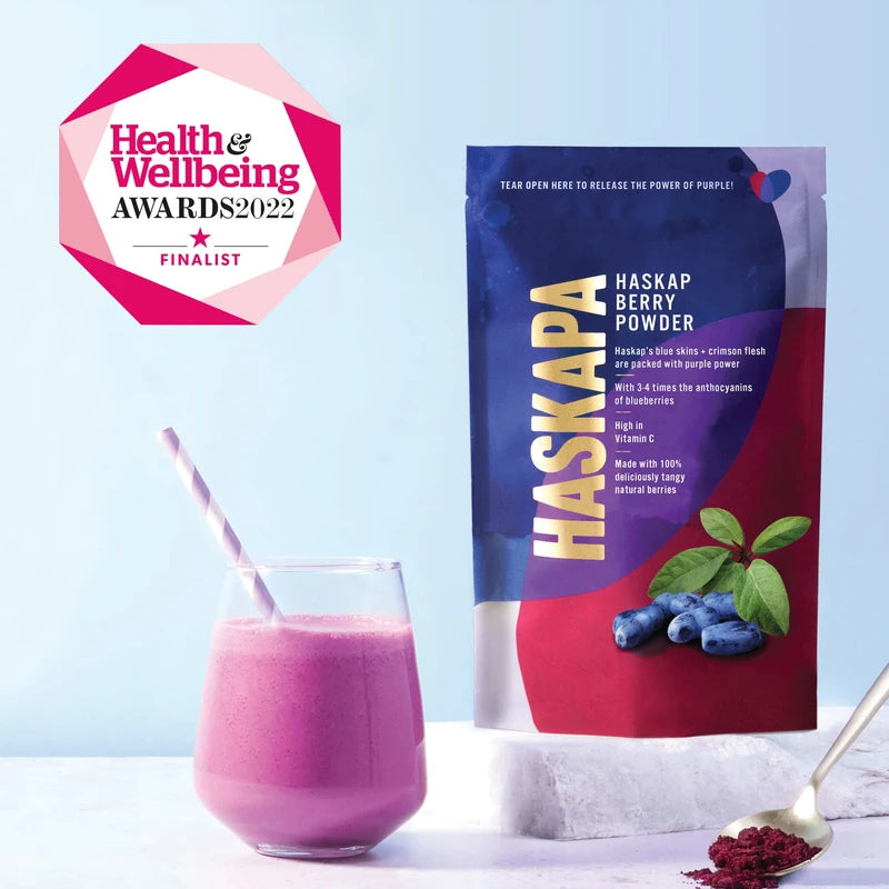Haskapa | Superberry Powder | Made With 100% Natural Vegan Whole Haskap Berries | High in Vitamin C + Antioxidants | Gluten Free | Superfood Made from Freeze Dried Berries | (30 Day Supply)