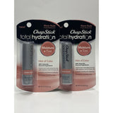 ChapStick Total Hydration Moisture Hint Of Tint Lip Balm Warm Nude 0.12 Oz Lot 2