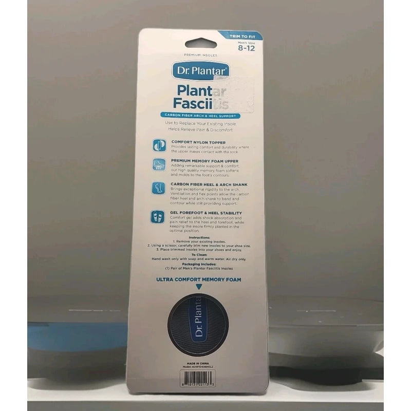 Dr. Plantar Plantar Fasciitis Carbon Fiber Heel Support & Arch Support Insoles