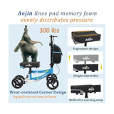 Aojin Knee Scooter，Steerable Knee Walker Economical Knee Scooters for Foot Injuries Best Crutches Alternative Blue