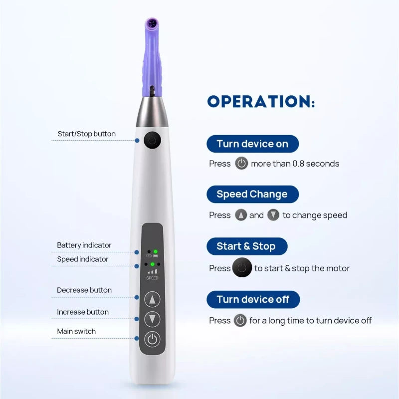 AZDENT Dental Cordless Hygiene Prophy Polishing Handpiece With 2Pcs Prophy Angles