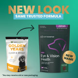 VETRISCIENCE Golden Years Clear and Bright Vision Support for Senior Dogs, Chicken Flavor, 60 Chews - Supports Cloudy and Teary Eyes and Ocular Blood Flow