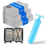 Vacbird Vacuum Bags for Clothes Travel, Pack of 12 Vacuum Bags with Pump (4 x 40 x 40 cm, 4 x 40 x 50 cm, 4 x 40 x 60 cm), Reusable, Suitable for Moving, Travel and Storing Seasonal Clothing