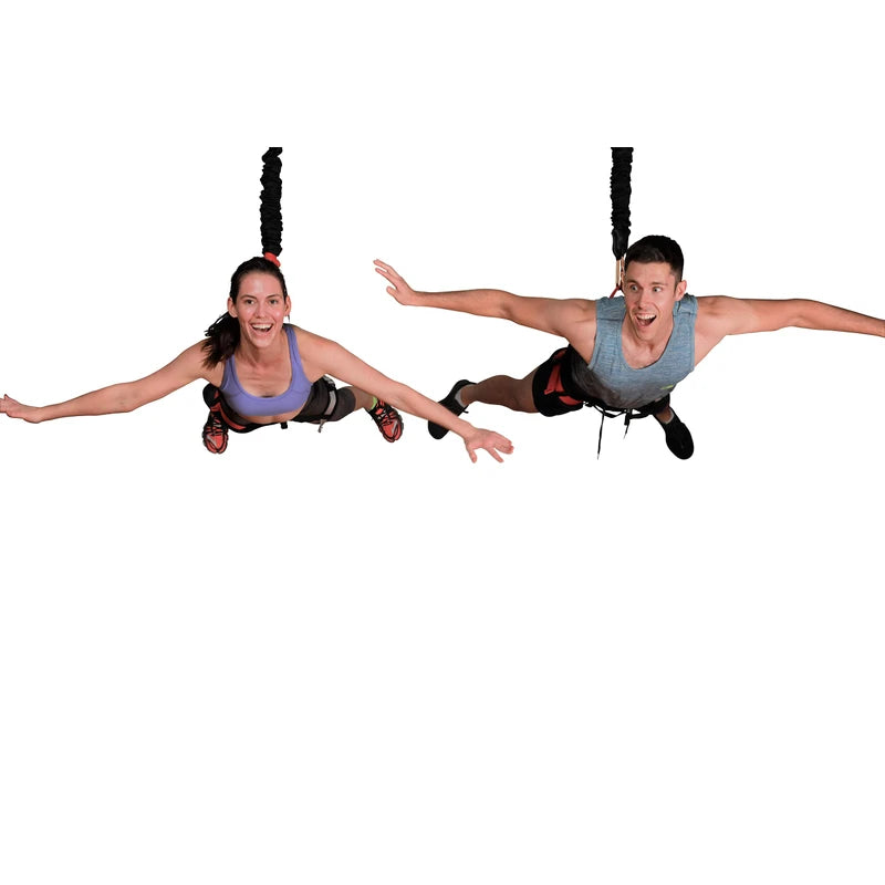 Uplift Active Bungee Fitness Set - Suspension Training for Bungee Dance, HIIT Training, Inversion Therapy with Padded Harness (Large)