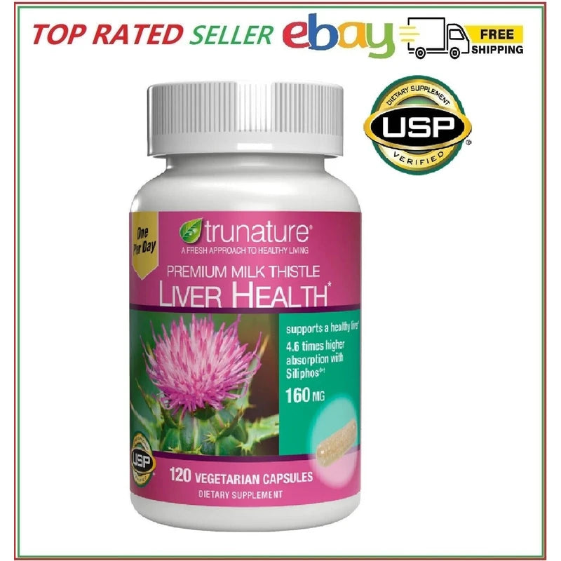 trunature Premium Milk Thistle 160 mg, 120 Vegetarian Capsules | Liver Support