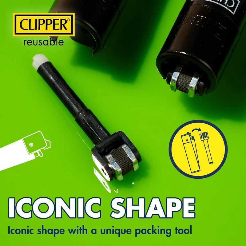 Clipper - Classic Large Reusable Lighter - Iconic Premium Refillable Lighters Bulk Pack - Replace Butane, Flint, and Spark Wheel for Unlimited Lights - 48 Pack - Triple Gradient