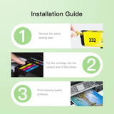 232XL Ink Cartridges Combo Pack Replacement for Epson 232 Ink Cartridge 232 232XL 232 XL T232 to use with Epson XP-4205 XP-4200 Workforce WF-2930 WF-2950 Printer (4 Pack, Black, Cyan, Magenta, Yellow)