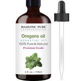 Majestic Pure MAJESTIC PURE Oregano Essential Oil | 100% Pure and Natural Oregano Oil | Premium Grade Essential Oils for Hair Care, Home Diffusers, Skin, Aromatherapy, Massage and Humidifiers | 118 ml