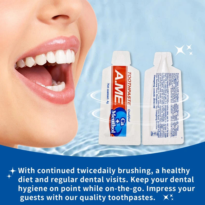 Bulk Travel Size Toothpaste, 0.15 Ounce (Bulk Pack - 144 Sachet) - Disposable Mini Toothpaste Travel Sized, Guests Toothpaste Fresh Scent Hotel Toiletries