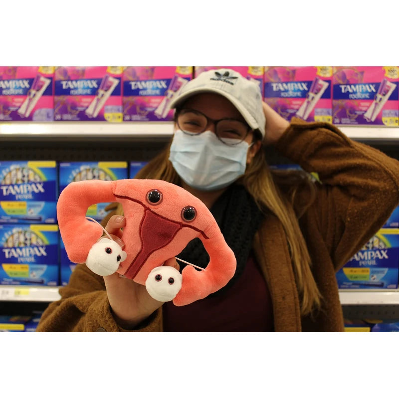 GIANTmicrobes Uterus Plush - Adorable Educational Gift, Detachable Ovaries, Get Well/Medical Health/OBGYN/Surgery/Hysterectomy/Gynecologist Education/Endometriosis/Fertility Gift