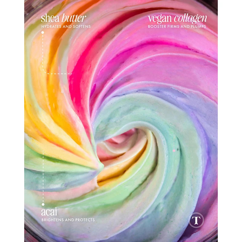 Truly Beauty Unicorn Whipped Body Polish with Chia, Acai and Rose - Whipped Body Butter with Shea for Women, Body Butter Cream for Softer, Smoother and Glowing Skin - 2 Fl. Oz