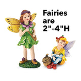 Fairy Village Houses, Resin - Hand-painted - 9"H - Set of 5
