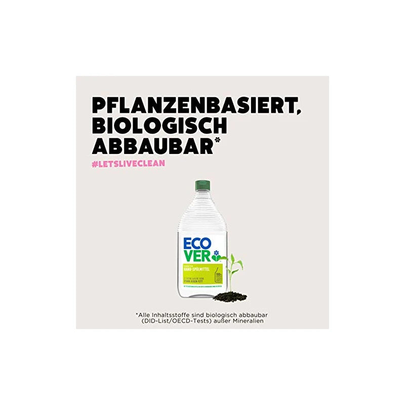 Ecover hand dishwashing liquid lemon and aloe vera, dermatologically tested, 950 ml