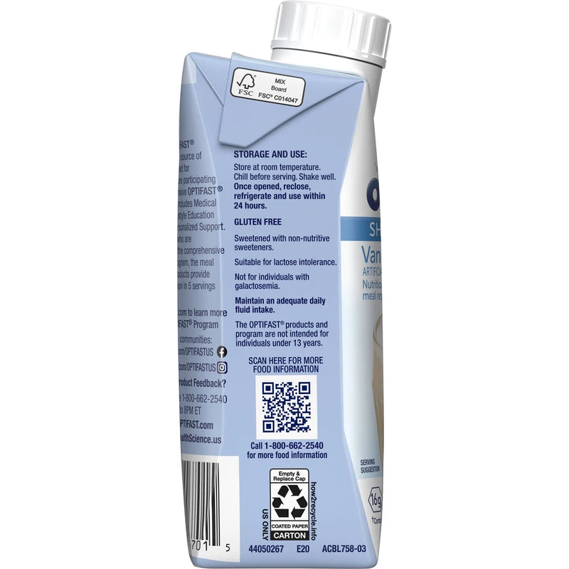 OPTIFAST 800 Ready-to-Drink Shake – Vanilla Flavor – 1 Case (24 Servings)