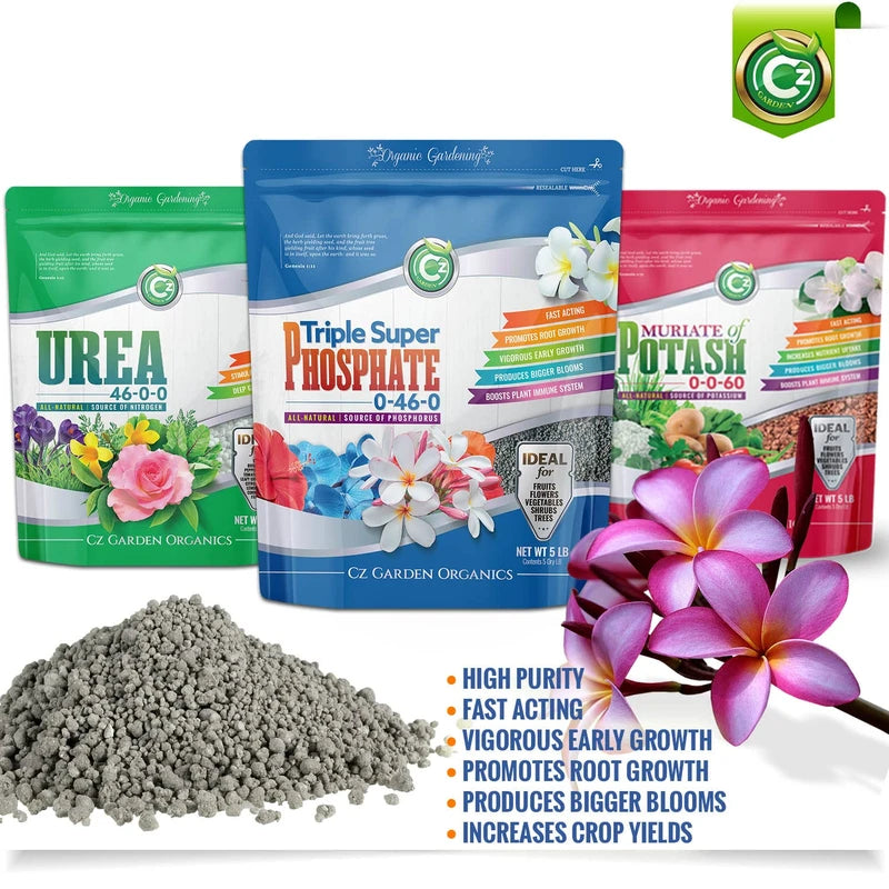 Triple Super Phosphate 0-46-0 Fertilizer Made in USA - Bloom Booster - TSP Pure Phosphorus Plant Food for Plants & Flower Gardens - Fruit, Vegetables