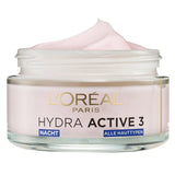 L'Oréal Paris Night Cream for the Face, Anti-Ageing Moisturiser with Omega 3 and 6, Moisturising Face Cream for the Night, Hydra Active 3, 1 x 50 ml